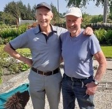 Hughie Gilbert, Meadaheid, The Den (right), with John Hodgart